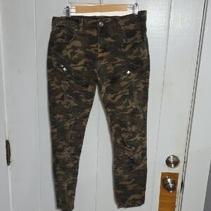 Copper Rivet Men's Distressed Camoflauge Pants Stretch Pockets Streetwear  34x30
